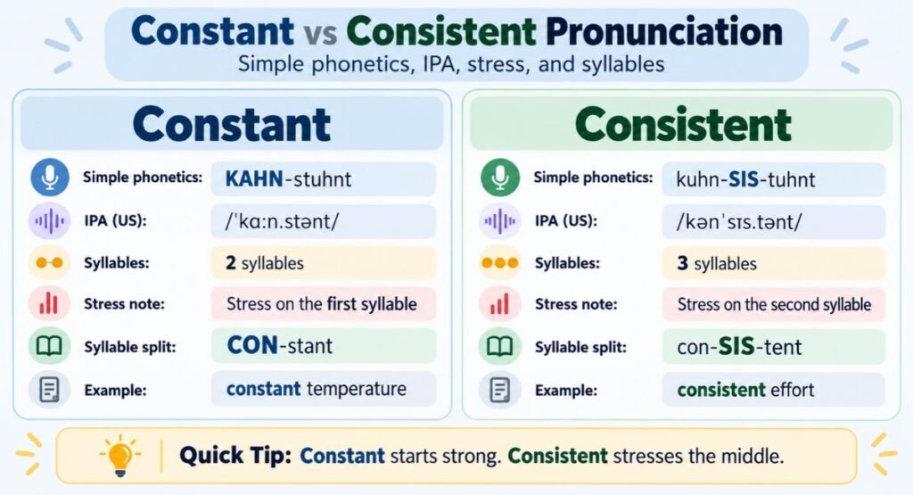 Constant vs Consistent Pronunciation