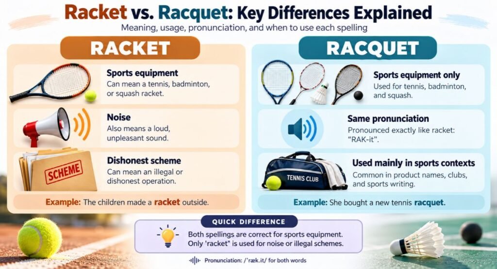 Racket vs. Racquet: Key Differences Explained