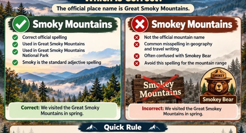 Smoky Mountains or Smokey Mountains: Which Is Correct?