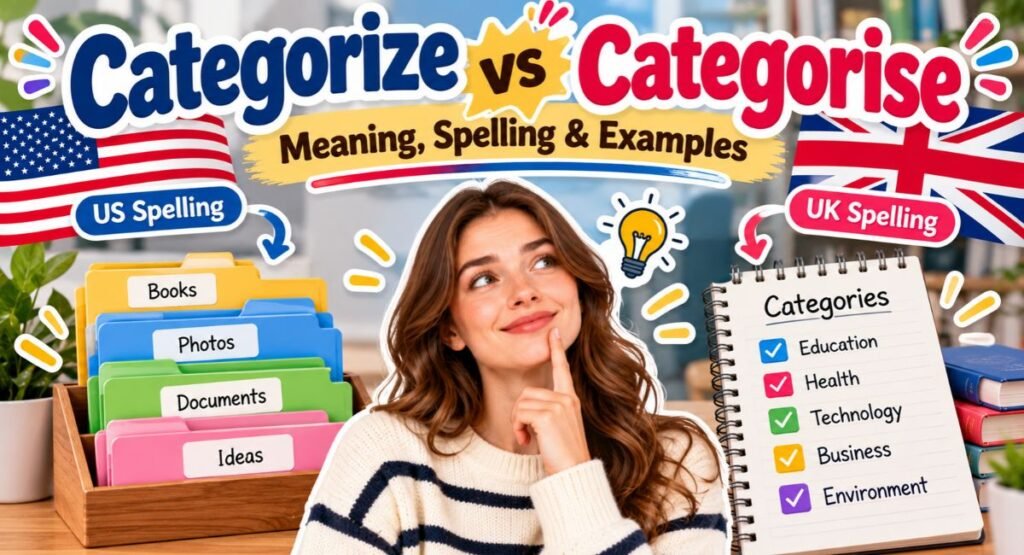 Categorize vs Categorise: Original Example Sentences