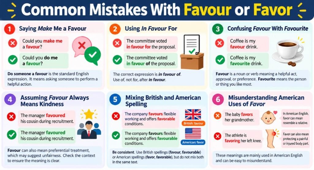 Common Mistakes With Favour or Favor