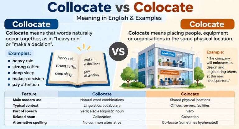 Collocate vs Colocate: Meaning in English & Examples