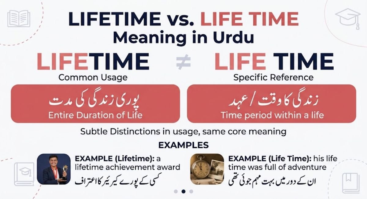 Lifetime or Life Time Meaning in Urdu – Examples