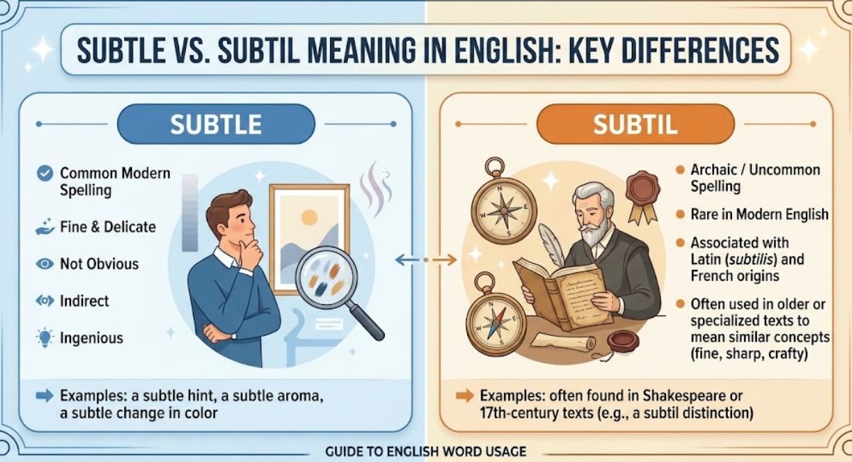 Subtle vs. Subtil Meaning in English: Key Differences